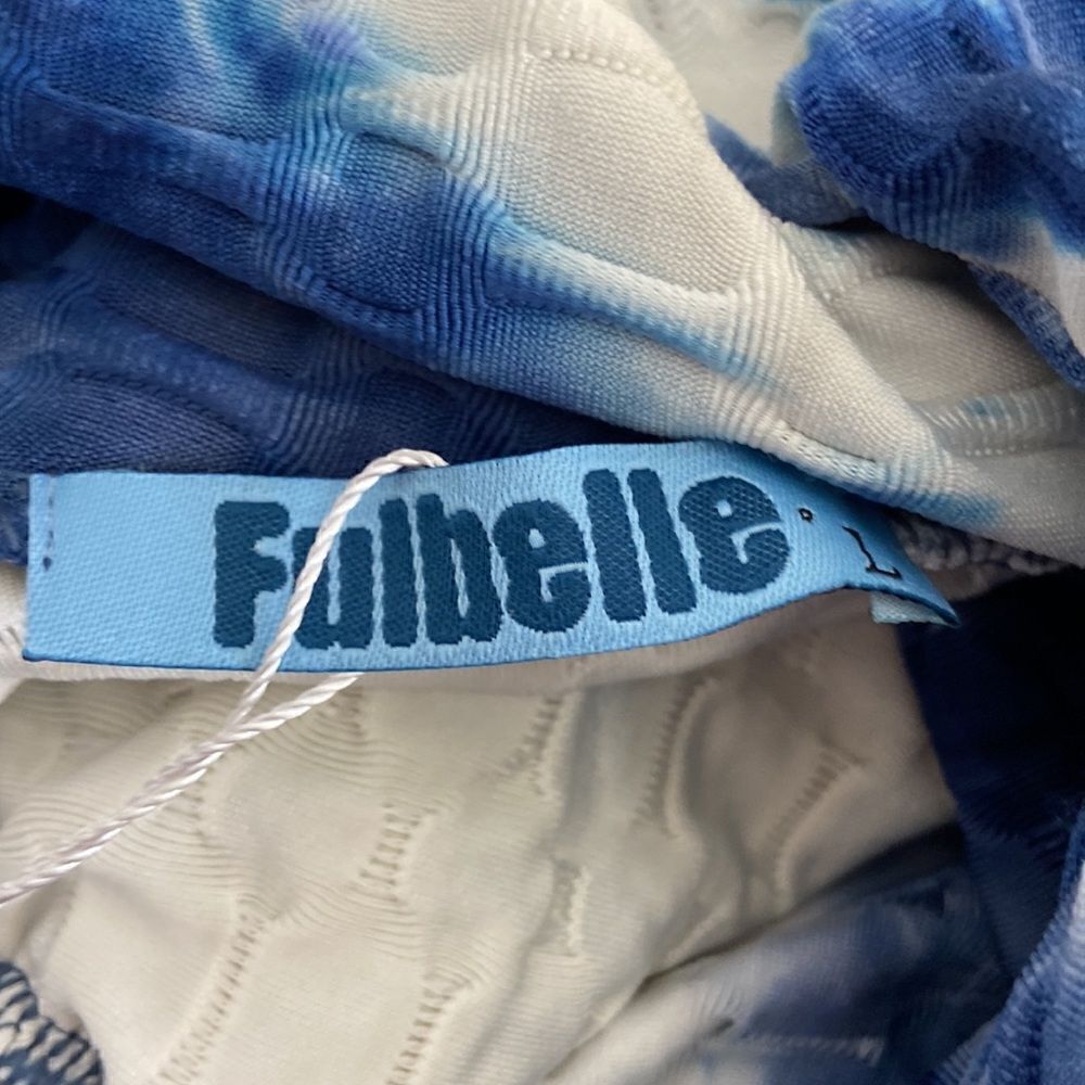 Fulbelle Legging Sz L NWT tie Dye blue and white bottom up effect - Picture 6 of 9